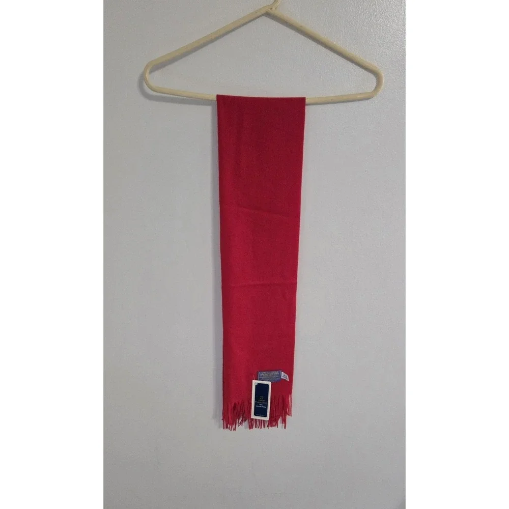 Vintage Pendleton 100% Pure Virgin Wool Red Scarf Warm Casual Made In USA NWT